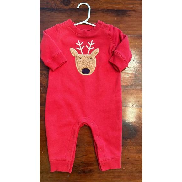 Baby Gap red reindeer romper size - Picture 1 of 5